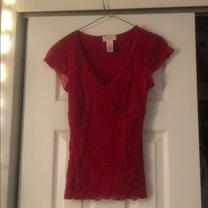 Red lace shirt